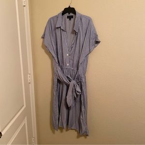 Lane Bryant Dress - Size 18 - Blue & White vertical stripes